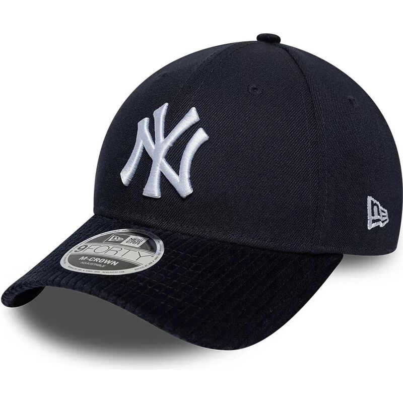 casquette-courbee-bleue-marine-snapback-9forty-m-crown-cord-visor-new-york-yankees-mlb-new-era