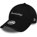 casquette-courbee-noire-ajustable-pour-femme-9twenty-slogan-overthinking-new-era