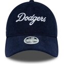 mutzen-gebogen-marineblau-verstellbares-band-9twenty-cord-script-der-los-angeles-dodgers-mlb-von-new-era