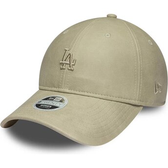 Mützen gebogen beige verstellbares band 9TWENTY Washed PU der Los Angeles Dodgers MLB von New Era