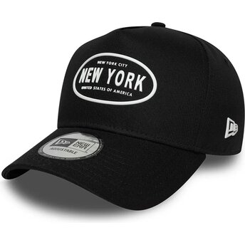 Mützen gebogen schwarz snapback 9FORTY E Frame Rubber der New York von New Era