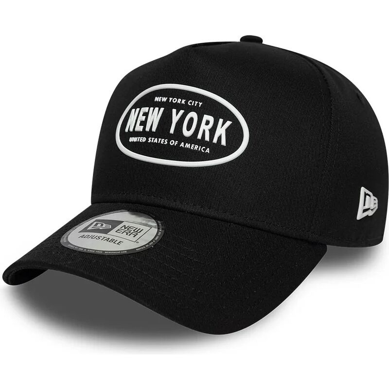 casquette-courbee-noire-snapback-e-frame-rubber-logo-new-york-new-era