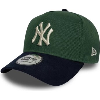 Mützen gebogen grün snapback 9FORTY E Frame Suede Visor der New York Yankees MLB von New Era