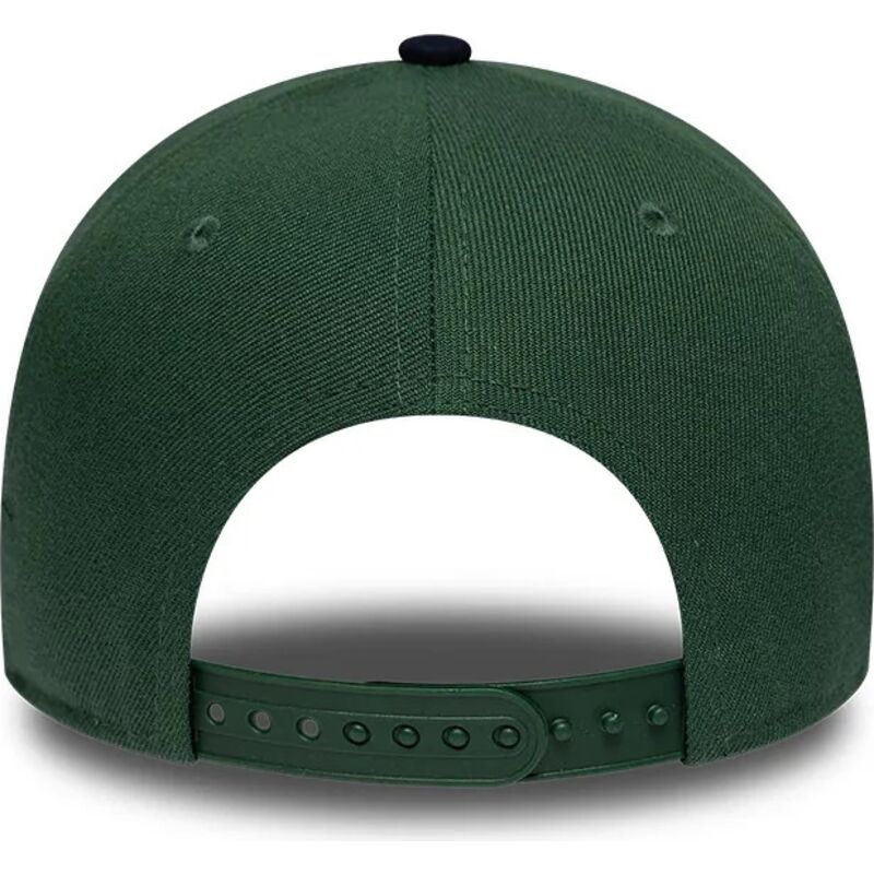 mutzen-gebogen-grun-snapback-9forty-e-frame-suede-visor-der-new-york-yankees-mlb-von-new-era