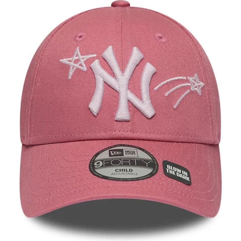 mutzen-gebogen-rosa-verstellbares-band-fur-kinder-9forty-space-der-new-york-yankees-mlb-von-new-era