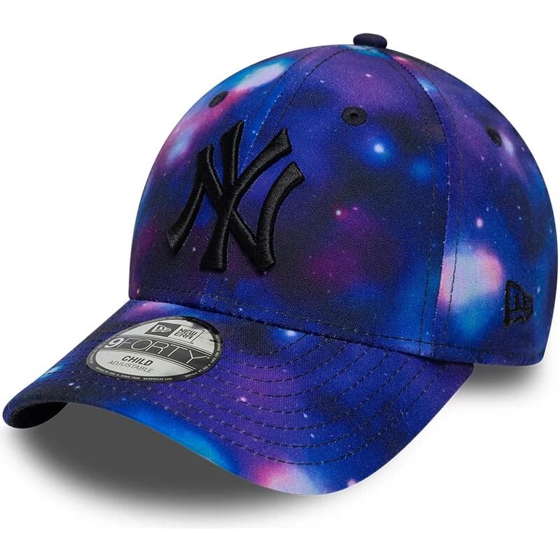 mutzen-gebogen-mehrfarbig-snapback-fur-kinder-9forty-all-over-print-space-der-new-york-yankees-mlb-von-new-era