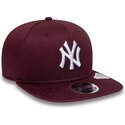 casquette-plate-grenat-snapback-9fifty-original-fit-league-essential-new-york-yankees-mlb-new-era