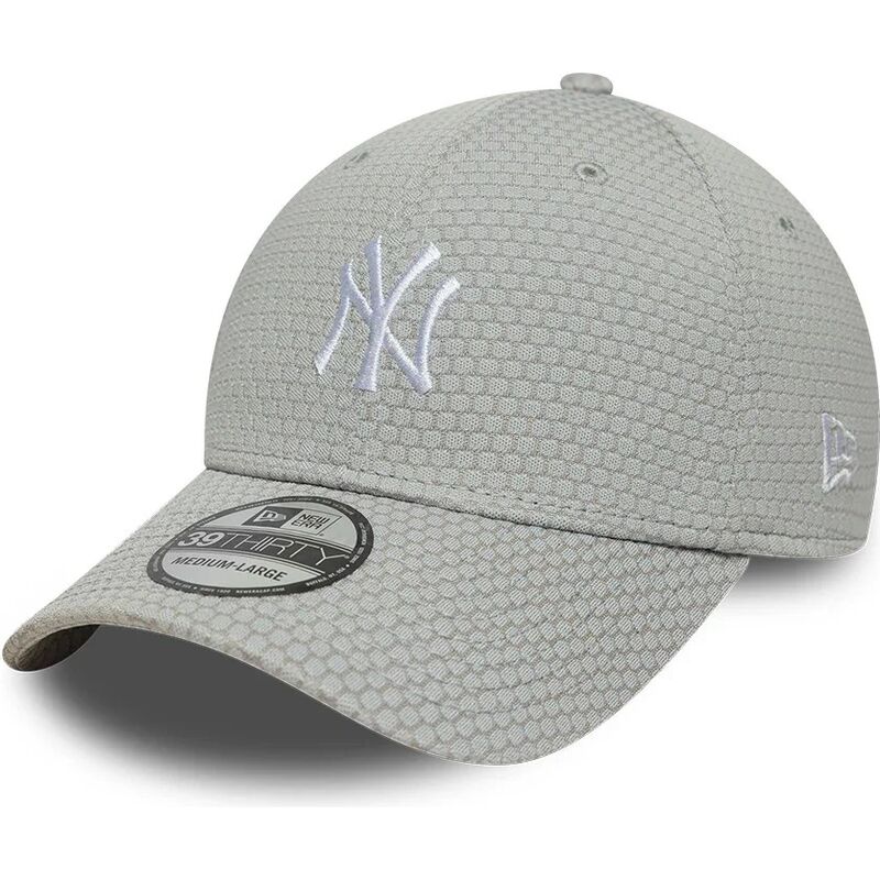 casquette-courbee-grise-ajustee-avec-logo-blanc-39thirty-stretch-mesh-new-york-yankees-mlb-new-era