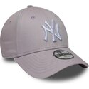 mutzen-gebogen-violett-verstellbares-band-fur-kinder-9forty-league-essential-der-new-york-yankees-mlb-von-new-era