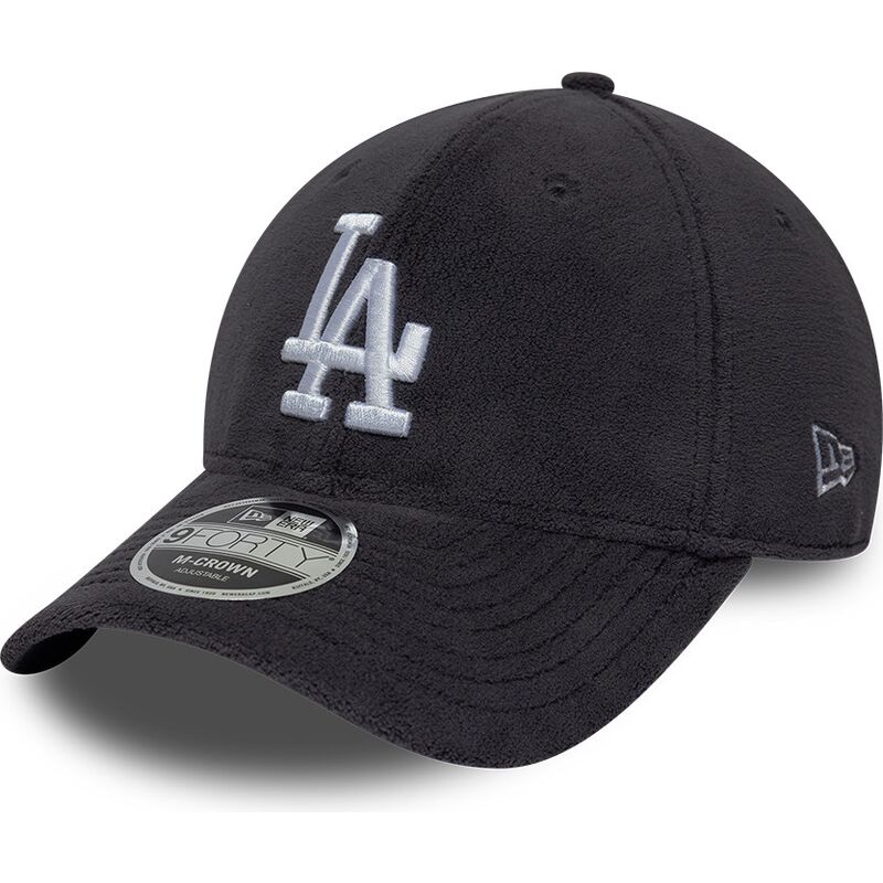 mutzen-gebogen-grau-snapback-9forty-m-crown-fleece-der-los-angeles-dodgers-mlb-von-new-era