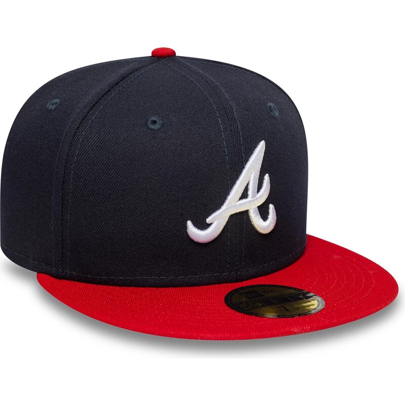 marineblaue-und-rote-anliegende-flat-cap-59fifty-ac-perf-der-atlanta-braves-mlb-von-new-era