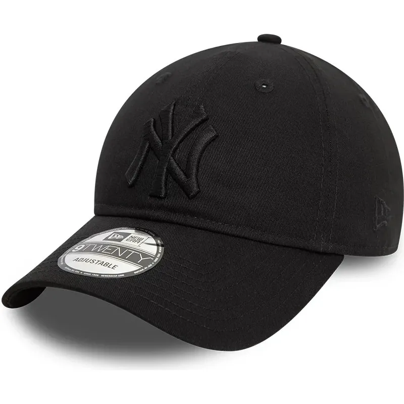 casquette-courbee-noire-ajustable-avec-logo-noir-9twenty-league-essential-new-york-yankees-mlb-new-era