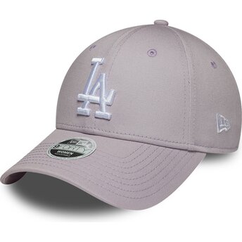 Casquette courbée violette claire ajustable pour femme 9FORTY League Essential Los Angeles Dodgers MLB New Era