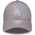 mutzen-gebogen-violett-verstellbares-band-9forty-league-essential-der-los-angeles-dodgers-mlb-von-new-era