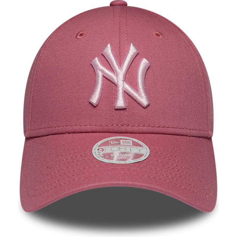 mutzen-gebogen-rosa-verstellbares-band-9forty-league-essential-cas-der-new-york-yankees-mlb-von-new-era