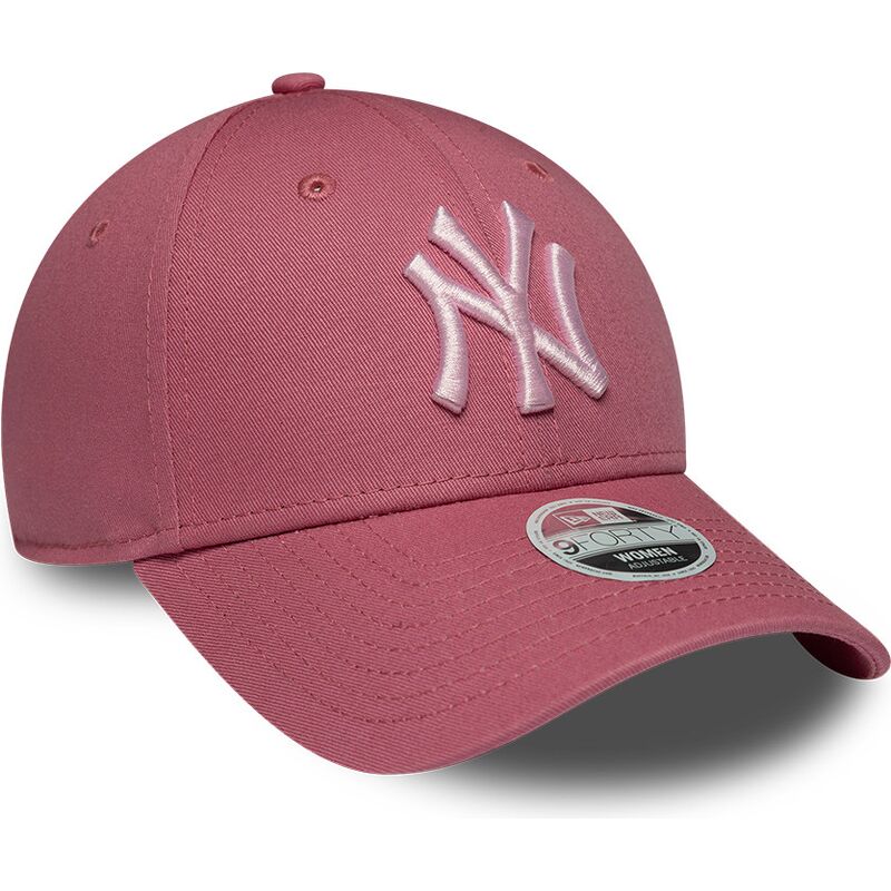 casquette-courbee-rose-ajustable-pour-femme-avec-logo-rose-9forty-league-essential-cas-new-york-yankees-mlb-new-era