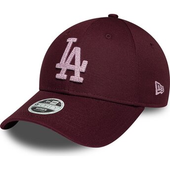 Mützen gebogen rot verstellbares band rosa 9FORTY Metallic der Los Angeles Dodgers MLB von New Era