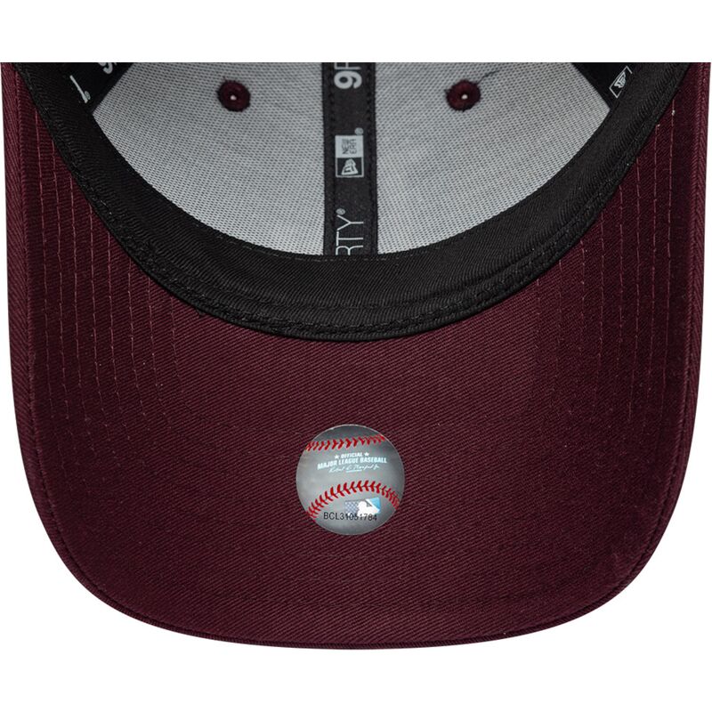 mutzen-gebogen-rot-verstellbares-band-rosa-9forty-metallic-der-los-angeles-dodgers-mlb-von-new-era