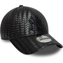 mutzen-gebogen-schwarz-snapback-9forty-pu-weave-der-new-york-yankees-mlb-von-new-era
