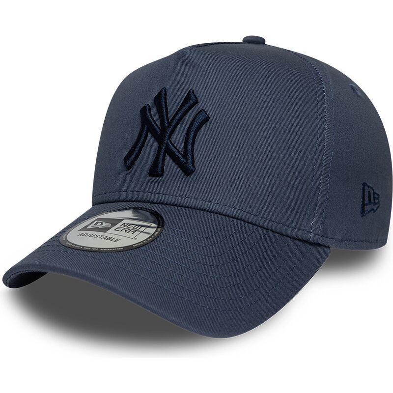 mutzen-gebogen-blau-snapback-9forty-e-frame-league-essential-der-new-york-yankees-mlb-von-new-era