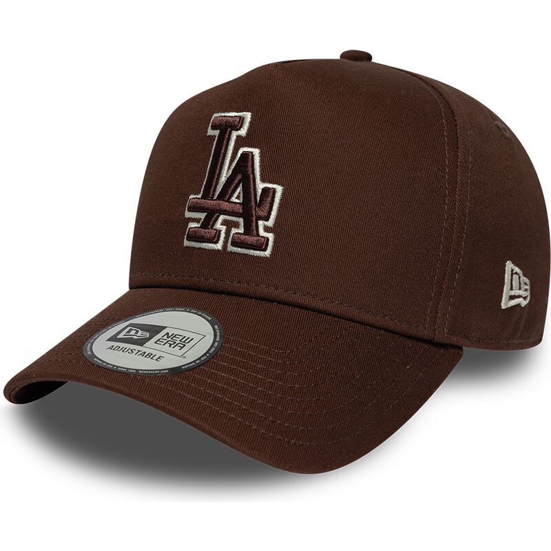 mutzen-gebogen-braun-snapback-9forty-e-frame-team-outline-der-los-angeles-dodgers-mlb-von-new-era