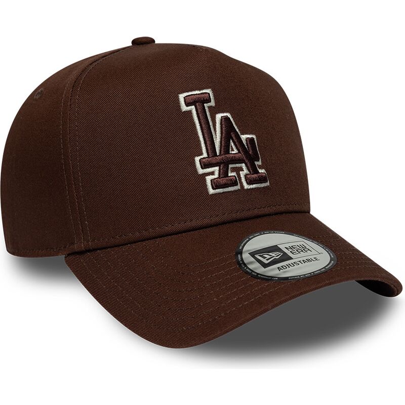 casquette-courbee-marron-snapback-avec-logo-marron-e-frame-team-outline-los-angeles-dodgers-mlb-new-era