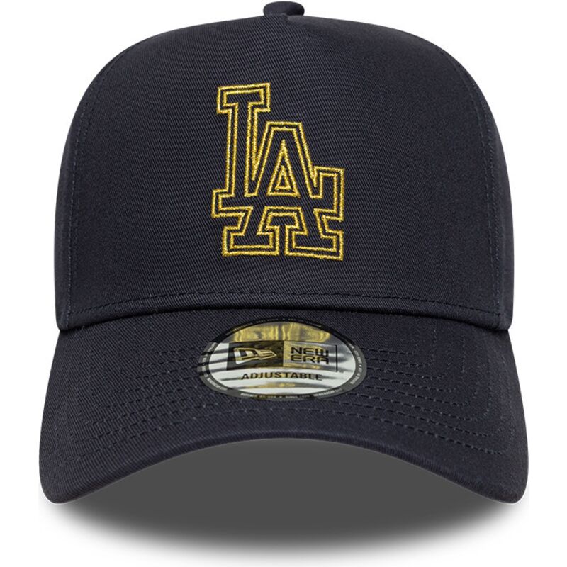mutzen-gebogen-marineblau-snapback-9forty-dorado-e-frame-metallic-outline-der-los-angeles-dodgers-mlb-von-new-era