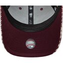 casquette-courbee-grenat-et-beige-ajustable-pour-femme-avec-logo-grenat-9forty-m-crown-houndstooth-new-york-yankees-mlb-new-era