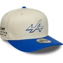 mutzen-gebogen-beige-snapback-9seventy-stretch-snap-contrast-visor-der-alpine-f1-team-formula-1-von-new-era