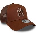 mutzen-gebogen-braun-snapback-e-frame-outline-der-new-york-yankees-mlb-von-new-era