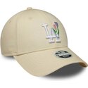 casquette-courbee-beige-ajustable-pour-femme-9forty-flower-icon-los-angeles-dodgers-mlb-new-era