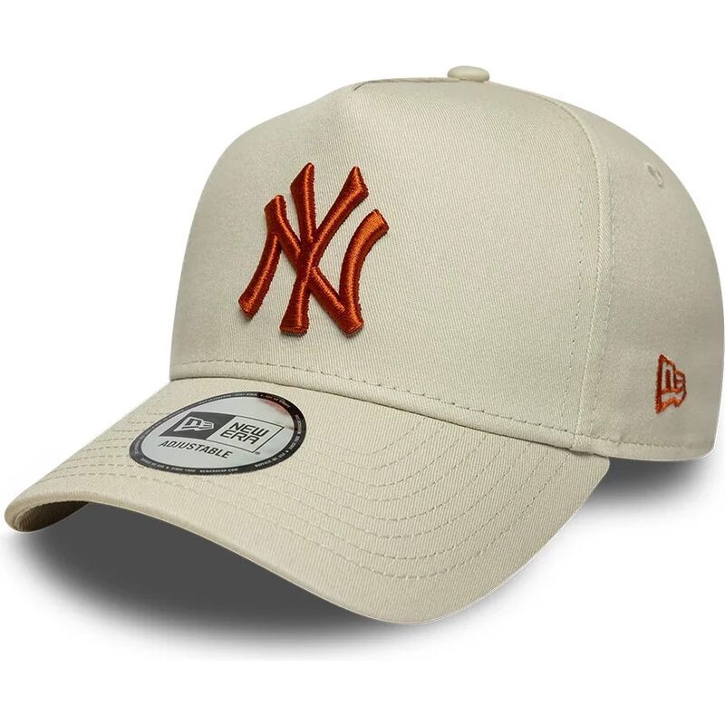 mutzen-gebogen-beige-snapback-e-frame-league-essential-der-new-york-yankees-mlb-von-new-era