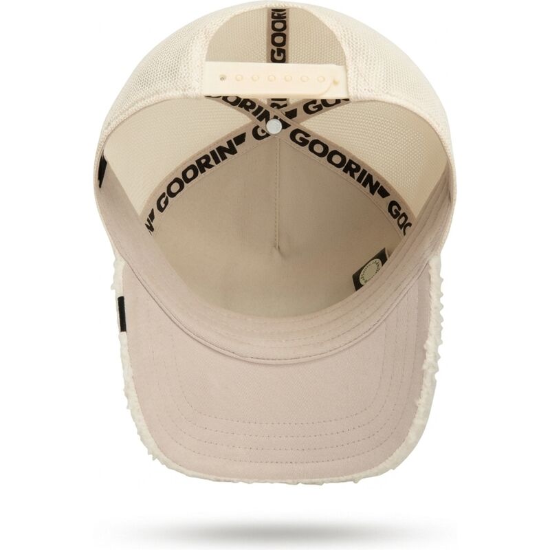 casquette-trucker-beige-ours-en-peluche-teddy-double-stuffed-the-farm-goorin-bros