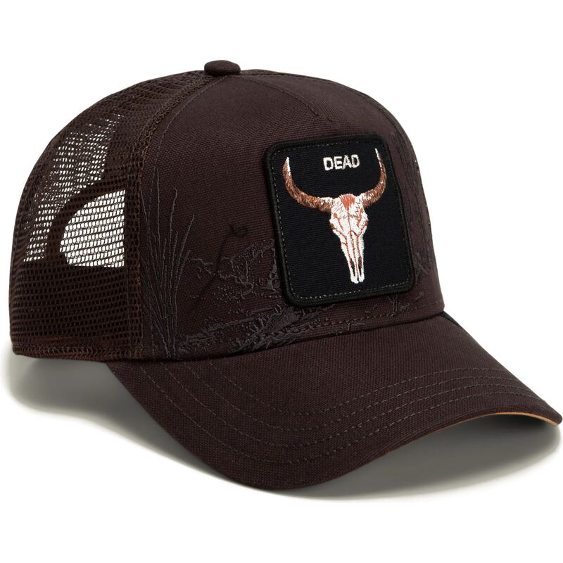 mutzen-gebogen-braun-snapback-skull-badlands-dead-the-farm-goorin-bros mutzen-gebogen-braun-snapback-skull-badlands-dead-the-farm-goorin-bros