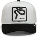 casquette-trucker-blanche-et-noire-serpent-digital-vicious-split-decision-the-farm-goorin-bros