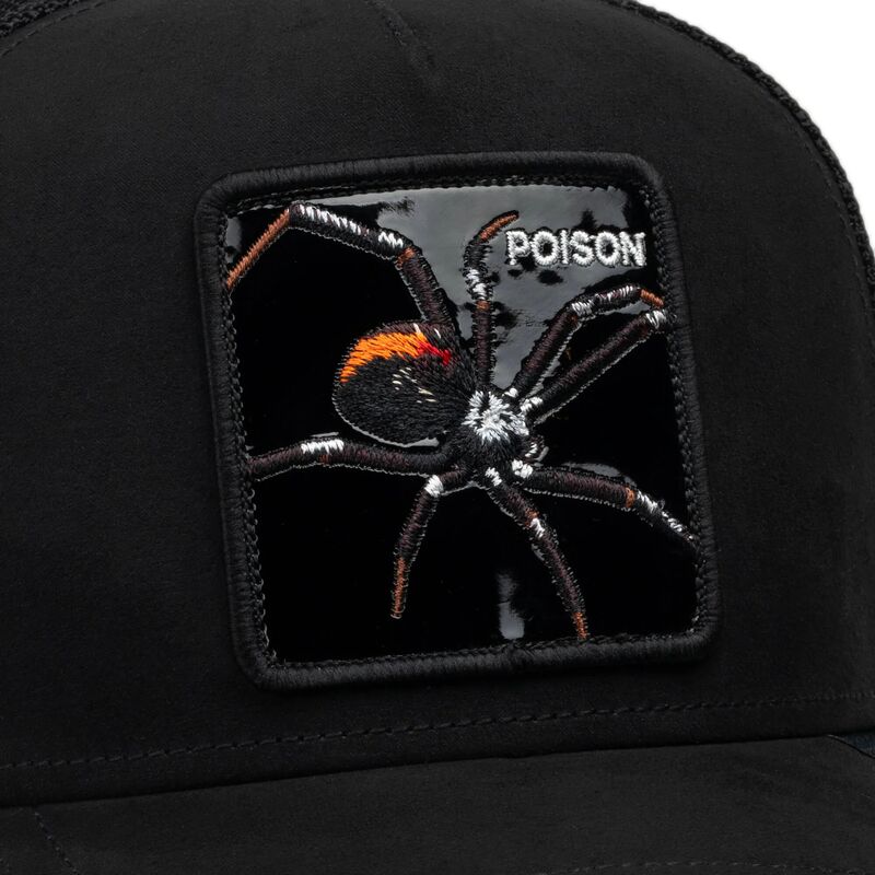 casquette-trucker-noire-araignee-black-out-spider-blackened-metallic-poison-the-farm-goorin-bros casquette-trucker-noire-araignee-black-out-spider-blackened-metallic-poison-the-farm-goorin-bros