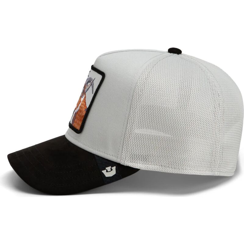 casquette-trucker-grise-et-noire-chevre-suede-greatest-goat-microsuede-the-farm-goorin-bros