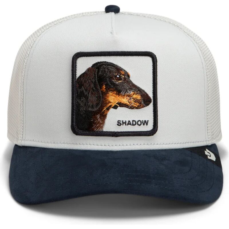 casquette-trucker-grise-et-bleue-marine-chien-suede-shadow-microsuede-the-farm-goorin-bros casquette-trucker-grise-et-bleue-marine-chien-suede-shadow-microsuede-the-farm-goorin-bros