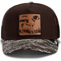 casquette-trucker-marron-et-camouflage-chien-engraved-dog-camo-glitch-the-farm-goorin-bros