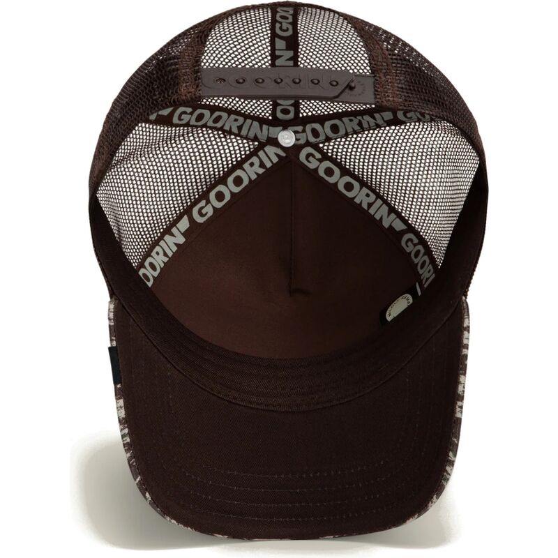 mutzen-gebogen-braun-snapback-engraved-dog-camo-glitch-the-farm-goorin-bros mutzen-gebogen-braun-snapback-engraved-dog-camo-glitch-the-farm-goorin-bros