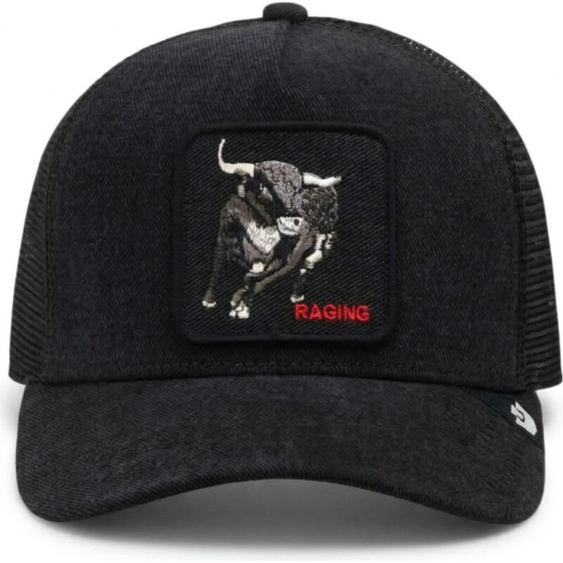 casquette-trucker-noire-bull-raging-denim-after-dark-the-farm-goorin-bros casquette-trucker-noire-bull-raging-denim-after-dark-the-farm-goorin-bros
