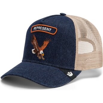Mützen gebogen marineblau snapback Represent Rocker Denim After Dark The Farm Goorin Bros.