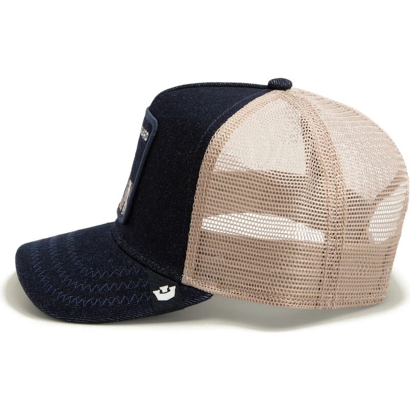 casquette-trucker-bleue-marine-et-beige-chien-guard-denim-after-dark-the-farm-goorin-bros
