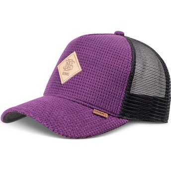 Casquette trucker violette et noire HFT Knitted Fab Djinns