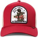 casquette-trucker-rouge-et-beige-hft-do-nothing-club-weird-vibes-frog-djinns