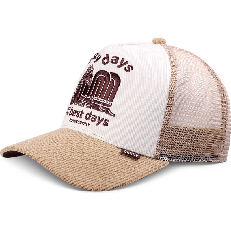 casquette-trucker-khaki-et-blanche-hft-lazy-days-djinns