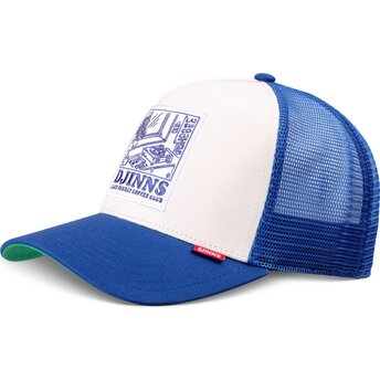 Casquette trucker blanche et bleue HFT LSCC Lazy Sunday Coffee Club Record Djinns