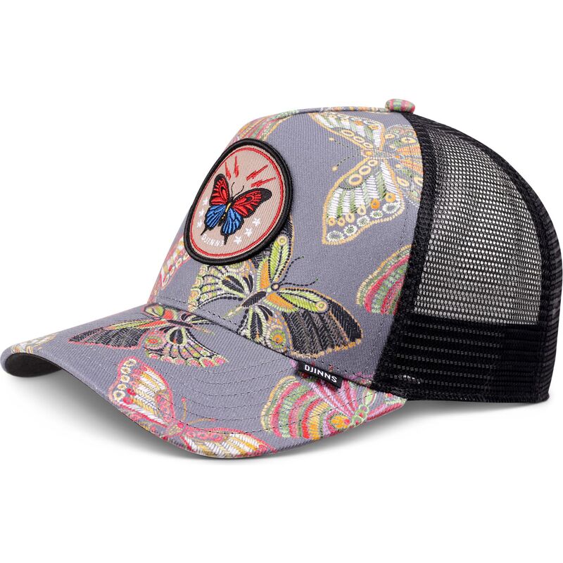 casquette-trucker-multicolore-et-noire-hft-butterfly-linen-djinns