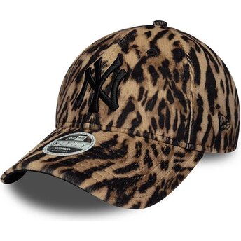 Mützen gebogen leopard verstellbares band 9FORTY Ocelot Print der New York Yankees MLB von New Era