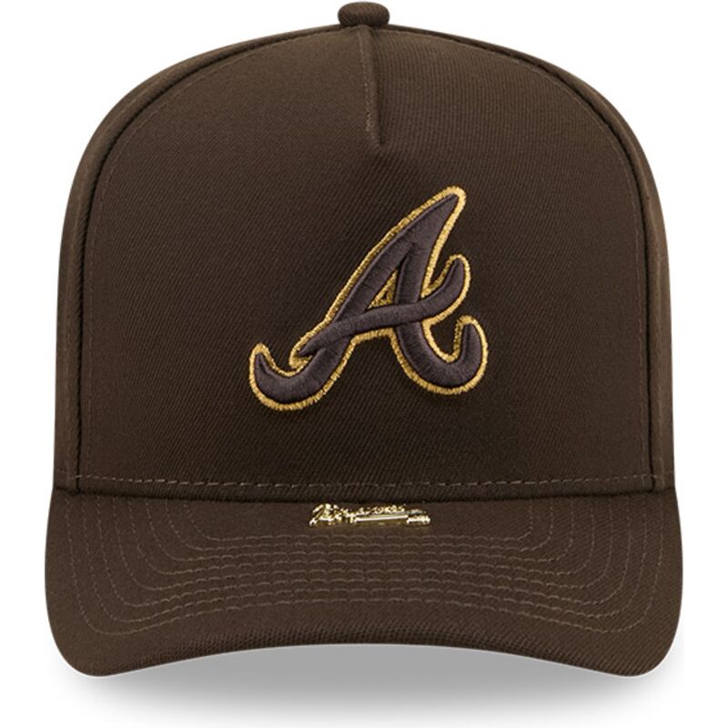 mutzen-gebogen-braun-snapback-9fifty-a-frame-precurved-visor-pin-der-atlanta-braves-mlb-von-new-era